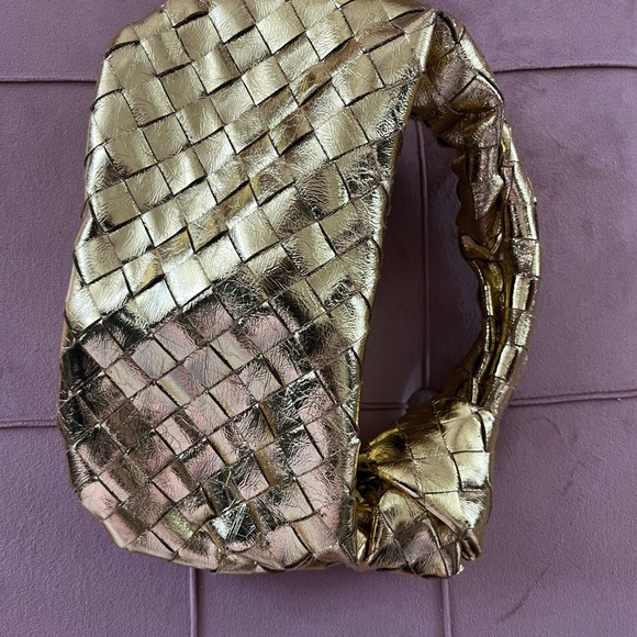 Genuine Leather Gold Metallic Bag - Picture 2 of 3